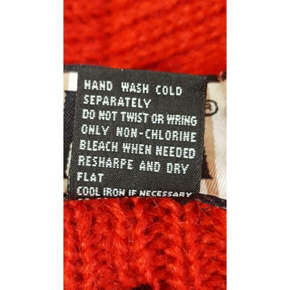 Womens Vintage Longline Open Cardigan Sweater Heavy Mohair Acrylic Fuzzy Red - Picture 10 of 10